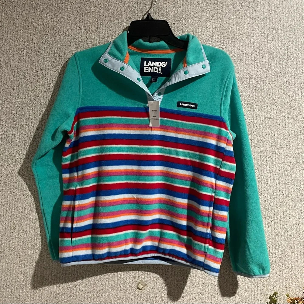 Quarter button up lands end size xs(2-4) NWT